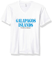 Marky G Apparel Men's Printed Galapagos Islands Graphic Premium Fitted Sueded Short Sleeve V-Neck T-Shirt - Clementine Apparel