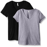Clementine Women's Petite Plus Ideal V Neck Tee (Pack of 2) - Clementine Apparel