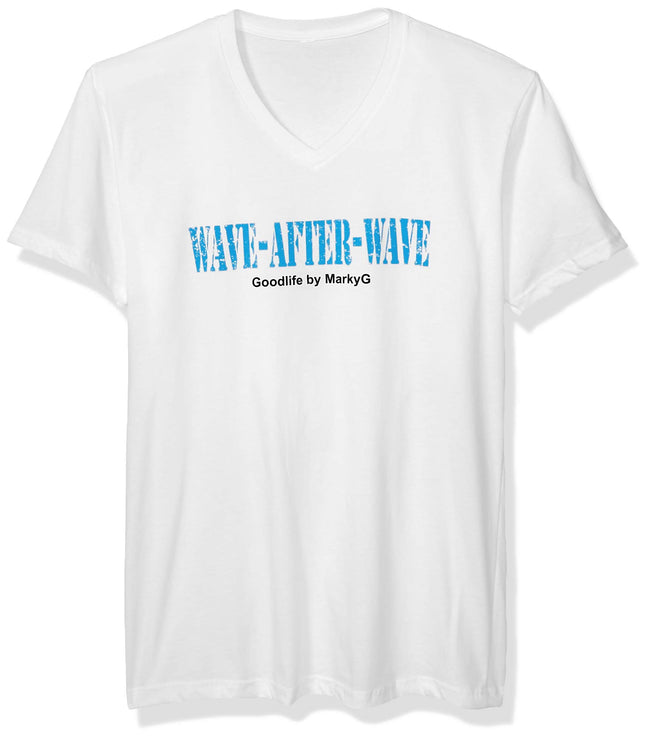 Wave After Wave Graphic Printed V-Neck T-Shirt - Clementine Apparel