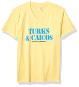 Marky G Apparel Men's Turks & Caicos Graphic Printed Premium Tops Fitted Sueded Short Sleeve V-Neck T-Shirt - Clementine Apparel