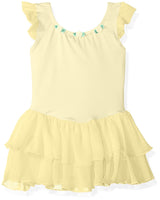 Clementine Little Girls' Microfiber Flutter Sleeve Dance Leotard - Clementine Apparel