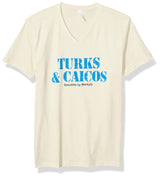 Marky G Apparel Men's Turks & Caicos Graphic Printed Premium Tops Fitted Sueded Short Sleeve V-Neck T-Shirt - Clementine Apparel