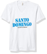 Marky G Apparel Men's Santo Domingo Graphic Printed Premium Tops Fitted Sueded Tops Short Sleeve V-Neck T-Shirt - Clementine Apparel