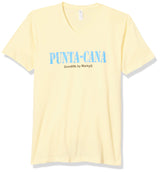 Marky G Apparel Men's Punta Cana Graphic Printed Premium Tops Fitted Sueded Short Sleeve V-Neck T-Shirt - Clementine Apparel