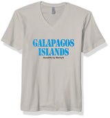 Marky G Apparel Men's Printed Galapagos Islands Graphic Premium Fitted Sueded Short Sleeve V-Neck T-Shirt - Clementine Apparel