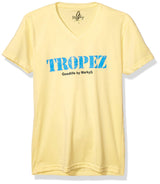 Marky G Apparel Men's St. Tropez Graphic Printed Premium Tops Fitted Sueded Short Sleeve V-Neck T-Shirt - Clementine Apparel