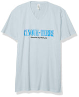 Marky G Apparel Men's Cinque Terre Graphic Printed Premium Tops Fitted Sueded Short Sleeve V-Neck T-Shirt - Clementine Apparel