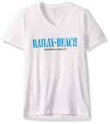 Marky G Apparel Men's Railay Beach Graphic Printed Premium Tops Fitted Sueded Short Sleeve V-Neck T-Shirt - Clementine Apparel