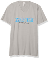 Marky G Apparel Men's Cinque Terre Graphic Printed Premium Tops Fitted Sueded Short Sleeve V-Neck T-Shirt - Clementine Apparel