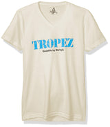 Marky G Apparel Men's St. Tropez Graphic Printed Premium Tops Fitted Sueded Short Sleeve V-Neck T-Shirt - Clementine Apparel