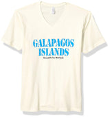 Marky G Apparel Men's Printed Galapagos Islands Graphic Premium Fitted Sueded Short Sleeve V-Neck T-Shirt - Clementine Apparel