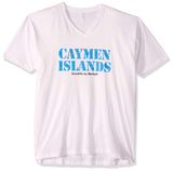 Marky G Apparel Men's Cayman Islands Graphic Printed Premium Tops Fitted Sueded Short Sleeve V-Neck T-Shirt - Clementine Apparel