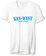 Marky G Apparel Men's Key West Graphic Printed Premium Fitted Sueded Short Sleeve V-Neck T-Shirt - Clementine Apparel