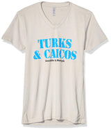 Marky G Apparel Men's Turks & Caicos Graphic Printed Premium Tops Fitted Sueded Short Sleeve V-Neck T-Shirt - Clementine Apparel