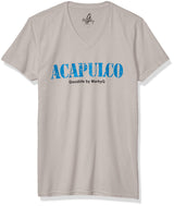 Marky G Apparel Men's Acapulco Graphic Printed Premium Tops Fitted Sueded Short Sleeve V-Neck T-Shirt - Clementine Apparel