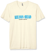 Marky G Apparel Men's Hilton Head Graphic Printed Premium Fitted Sueded Short Sleeve V-Neck T-Shirt - Clementine Apparel