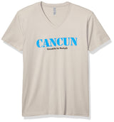 Marky G Apparel Men's Cancun Graphic Printed Premium Tops Fitted Sueded Short Sleeve V-Neck T-Shirt - Clementine Apparel