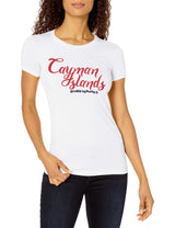 Marky G Apparel Women's Casual Short Sleeve Crewneck Tops Slim Fit T-Shirt With Cayman Islands Printed - Clementine Apparel