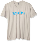 Marky G Apparel Men's Punta Cana Graphic Printed Premium Tops Fitted Sueded Short Sleeve V-Neck T-Shirt - Clementine Apparel