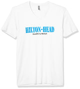 Marky G Apparel Men's Hilton Head Graphic Printed Premium Fitted Sueded Short Sleeve V-Neck T-Shirt - Clementine Apparel