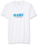 Marky G Apparel Men's Oahu Graphic Printed Premium Tops Fitted Sueded Short Sleeve V-Neck T-Shirt - Clementine Apparel