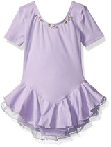 Clementine Little Girls' Charming Short Sleeve Skirted Leotard - Clementine Apparel