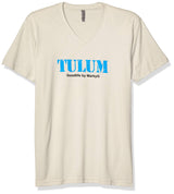 Marky G Apparel Men's Tulum Graphic Printed Premium Tops Fitted Sueded Short Sleeve V-Neck T-Shirt - Clementine Apparel