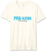 Marky G Apparel Men's Pink Sands GraphicPrinted  Premium Tops Fitted Sueded Short Sleeve V-Neck T-Shirt - Clementine Apparel