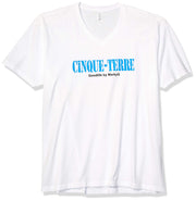 Marky G Apparel Men's Cinque Terre Graphic Printed Premium Tops Fitted Sueded Short Sleeve V-Neck T-Shirt - Clementine Apparel