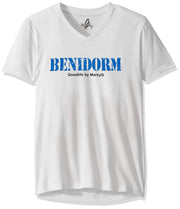 Marky G Apparel Men's Benidorm Graphic Printed Premium Tops Fitted Sueded Short Sleeve V-Neck T-Shirt - Clementine Apparel