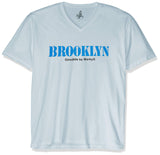 Marky G Apparel Men's Brooklyn Graphic Printed Premium Tops Fitted Sueded Short Sleeve V-Neck T-Shirt - Clementine Apparel
