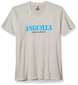 Marky G Apparel Men's Anguilla Graphic Printed Premium Tops Fitted Sueded Short Sleeve V-Neck T-Shirt - Clementine Apparel