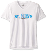 Marky G Apparel Men's ST. John's Graphic Printed Premium Tops Fitted Sueded Short Sleeve V-Neck T-Shirt - Clementine Apparel