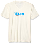 Marky G Apparel Men's Tulum Graphic Printed Premium Tops Fitted Sueded Short Sleeve V-Neck T-Shirt - Clementine Apparel