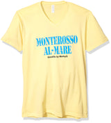 Marky G Apparel Men's Monterosso Al Mare Graphic Printed Premium Tops Fitted Sueded Short Sleeve V-Neck T-Shirt - Clementine Apparel