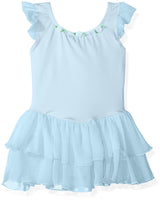 Clementine Little Girls' Microfiber Flutter Sleeve Dance Leotard - Clementine Apparel