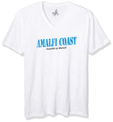 Marky G Apparel Men's Amalfi Coast Graphic Printed Premium Tops Fitted Sueded Short Sleeve V-Neck T-Shirt - Clementine Apparel