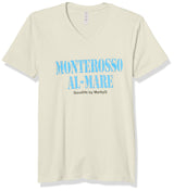 Marky G Apparel Men's Monterosso Al Mare Graphic Printed Premium Tops Fitted Sueded Short Sleeve V-Neck T-Shirt - Clementine Apparel
