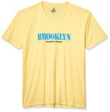 Marky G Apparel Men's Brooklyn Graphic Printed Premium Tops Fitted Sueded Short Sleeve V-Neck T-Shirt - Clementine Apparel