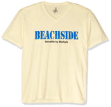 Marky G Apparel Men's Beach Side Graphic Printed Premium Fitted Sueded Tops Short Sleeve V-Neck T-Shirt - Clementine Apparel