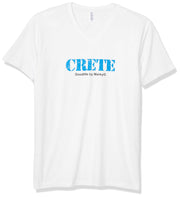 Marky G Apparel Men's Crete Graphic Printed Premium Tops Fitted Sueded Short Sleeve V-Neck T-Shirt - Clementine Apparel