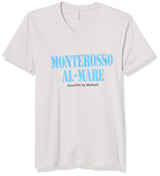 Marky G Apparel Men's Monterosso Al Mare Graphic Printed Premium Tops Fitted Sueded Short Sleeve V-Neck T-Shirt - Clementine Apparel