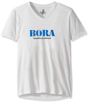 Marky G Apparel Men's Bora Bora Graphic Printed Premium Tops Fitted Sueded Short Sleeve V-Neck T-Shirt - Clementine Apparel