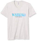Marky G Apparel Men's Waikiki Graphic Printed Premium Tops Fitted Sueded Short Sleeve V-Neck T-Shirt - Clementine Apparel