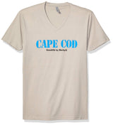 Marky G Apparel Men's Cape Cod Graphic Printed Premium Tops Fitted Sueded Short Sleeve V-Neck T-Shirt - Clementine Apparel