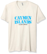Marky G Apparel Men's Cayman Islands Graphic Printed Premium Tops Fitted Sueded Short Sleeve V-Neck T-Shirt - Clementine Apparel