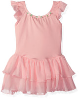 Clementine Little Girls' Microfiber Flutter Sleeve Dance Leotard - Clementine Apparel