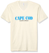 Marky G Apparel Men's Cape Cod Graphic Printed Premium Tops Fitted Sueded Short Sleeve V-Neck T-Shirt - Clementine Apparel