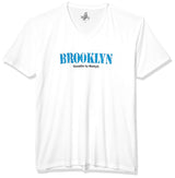Marky G Apparel Men's Brooklyn Graphic Printed Premium Tops Fitted Sueded Short Sleeve V-Neck T-Shirt - Clementine Apparel