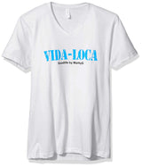 Marky G Apparel Men's Vida Loca Graphic Printed Premium Tops Fitted Sueded Short Sleeve V-Neck T-Shirt - Clementine Apparel